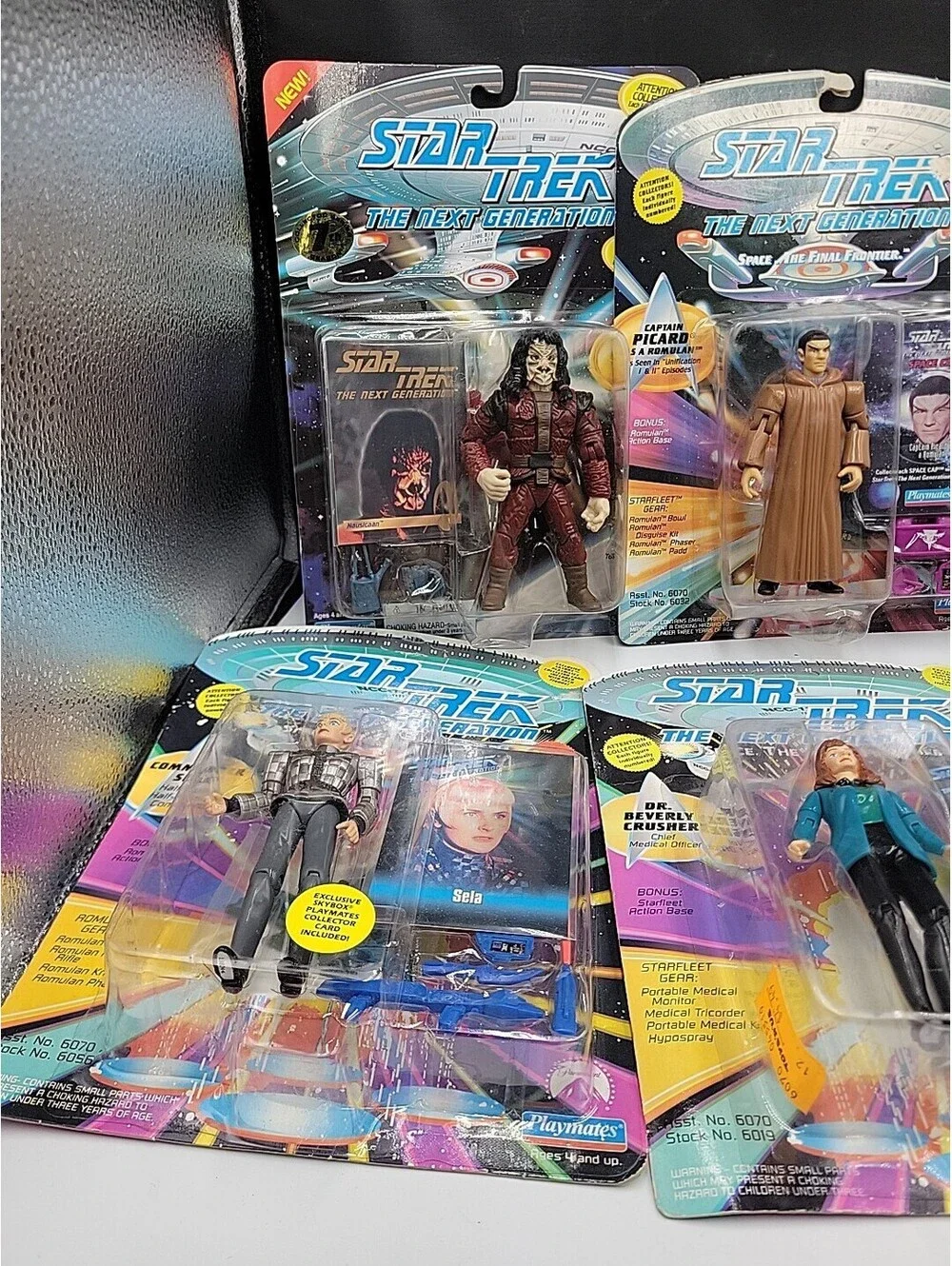 Star Trek The Next Generation Vintage Playmates Action Figure Lot of 6 NIP